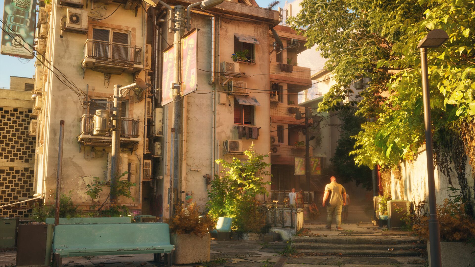 Sun shines on a building in No Law