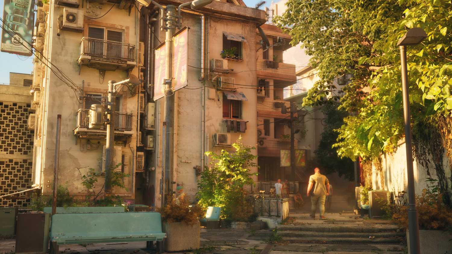 Sun shines on a building in No Law