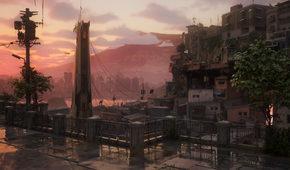 The sun sets over Port Desire in No Law