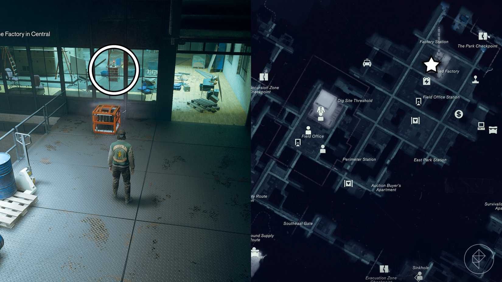 Dylan standing in front of a power block and a room that contains a power upgrade point in Control Resonant.