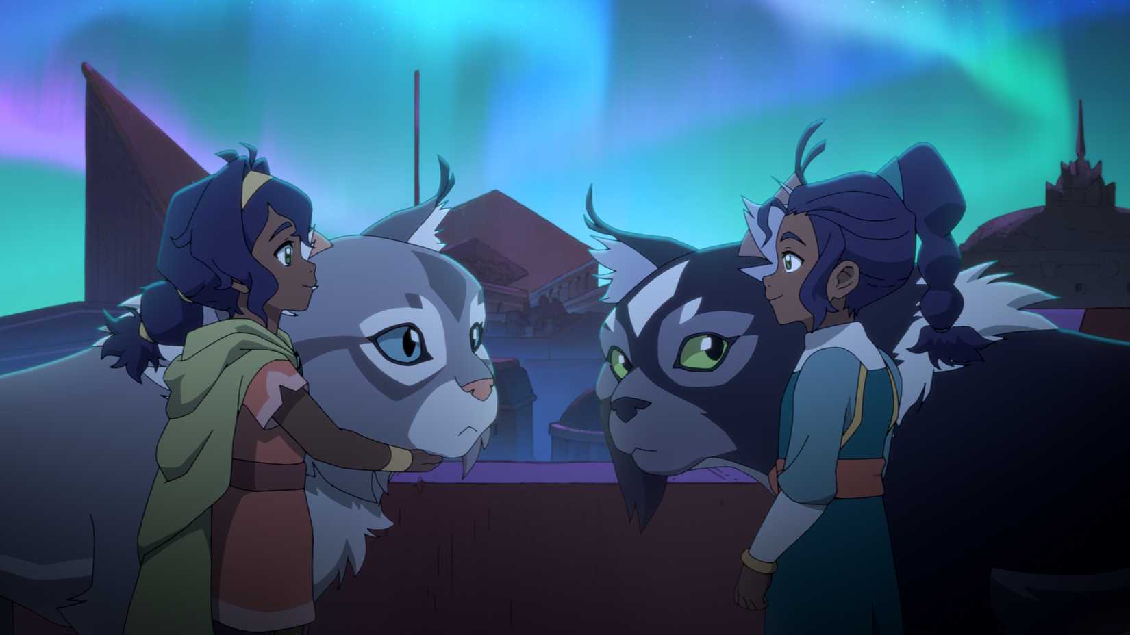Pavi and Nisha and their cat-monkeys Geet and Ruhi face each other in Avatar Seven Havens