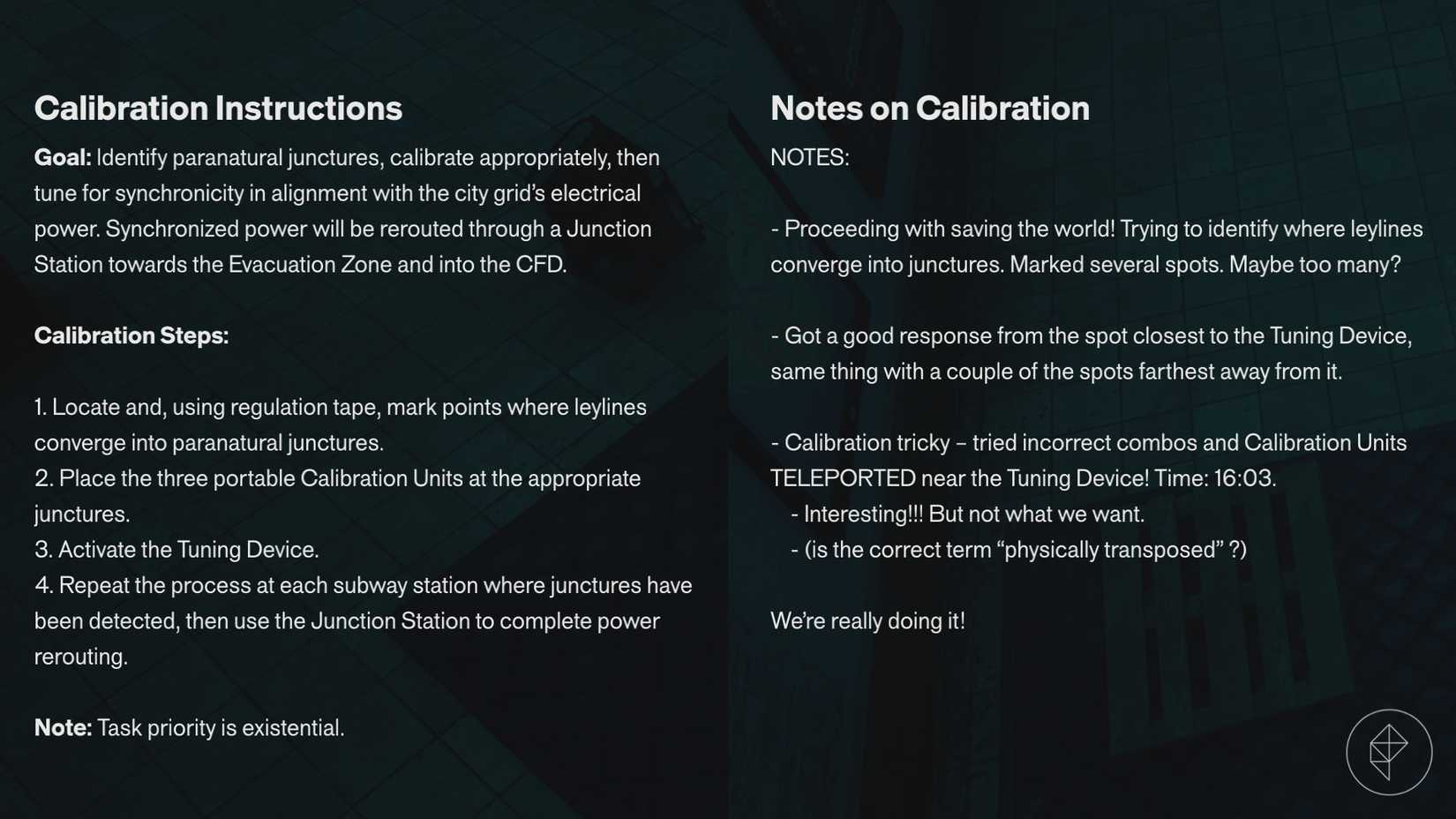 Control Station Device 'Power Lines' quest walkthrough in Control Resonant