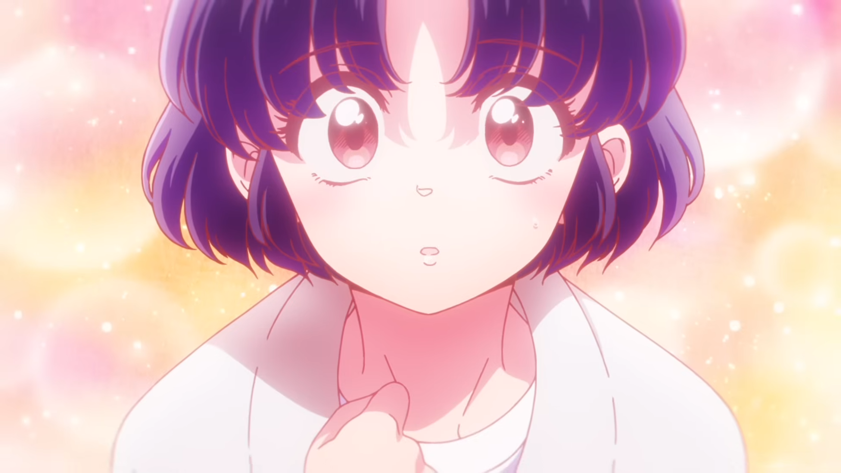 A young girl looks flustered in Ranma 1/2