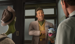 A screenshot from the Ray Gunn movie trailer