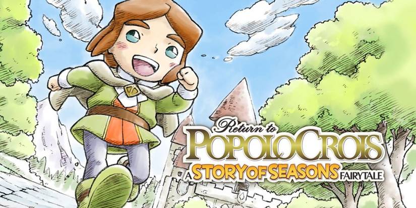  A Story of Seasons Fairytale key art depicts the hero mid-stride and facing the viewer