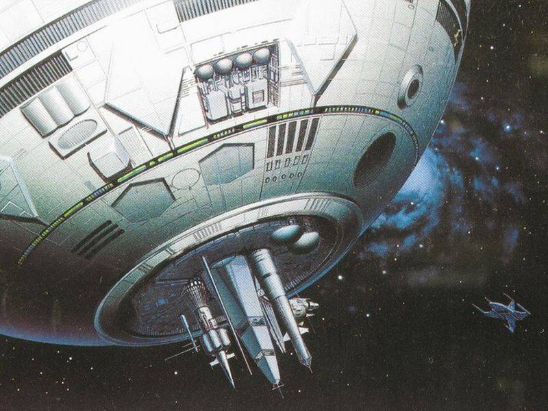 Robotrek cropped cover art shows a spherical space station drifting through space as a spaceship approaches