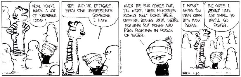 Calvin and Hobbes snowman