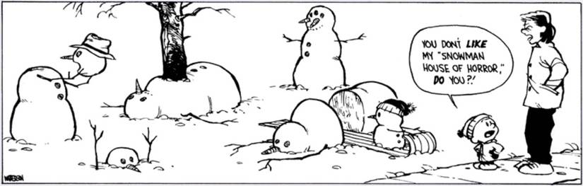 Calvin and Hobbes snowman