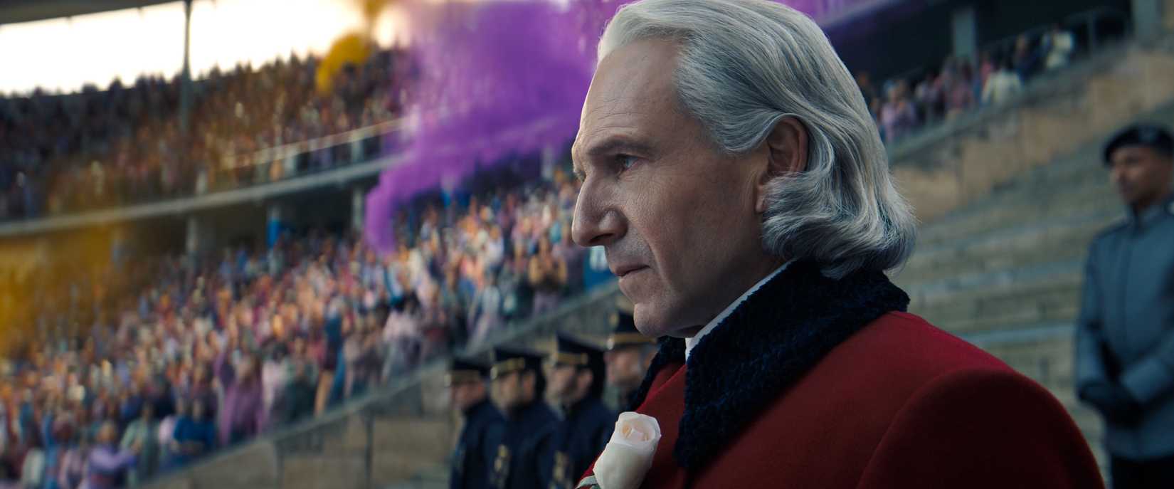Ralph Fiennes as President Snow in Hunger Games: Sunrise on the Reaping