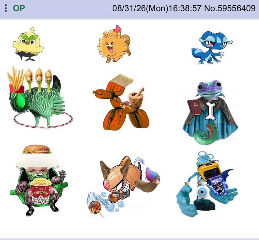 An image riddle from purported Pokemon leakers that depicts the final stage evolutions for Winds and Waves' starters.