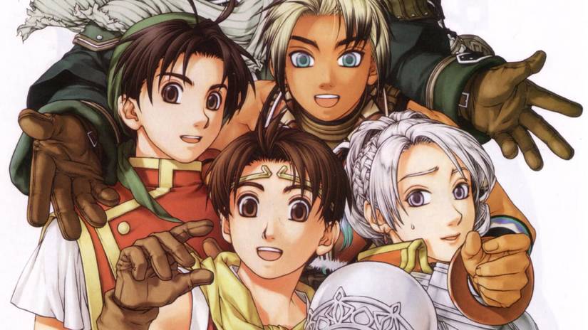 Cover art for the game Suikoden.