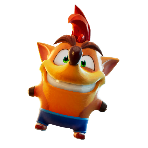 A sprite of Crash Bandicoot in Fortnite