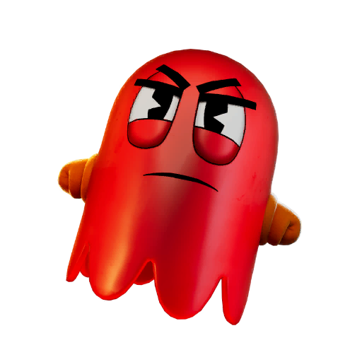 A Fortnite sprite of a red squinting ghost