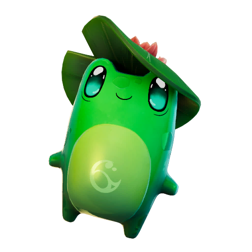 A Fortnite sprite that looks like a frog with a lilypad on its head