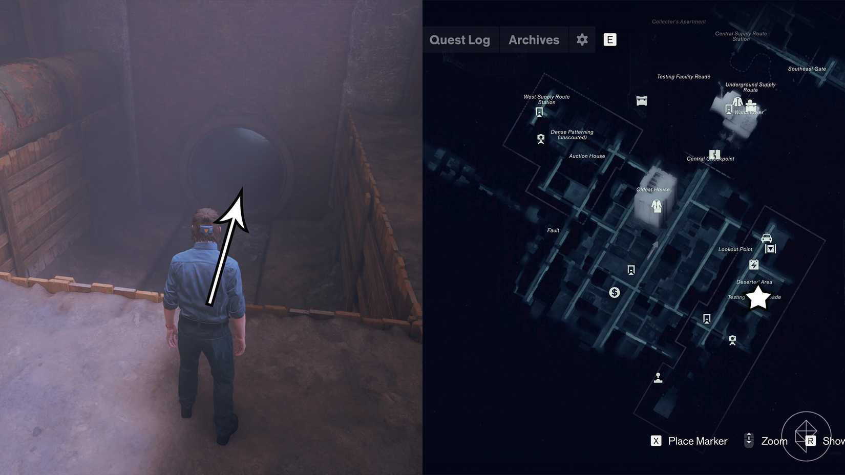 A sewer entrance to the Testing Facility Reade in Downtown in Control Resonant.