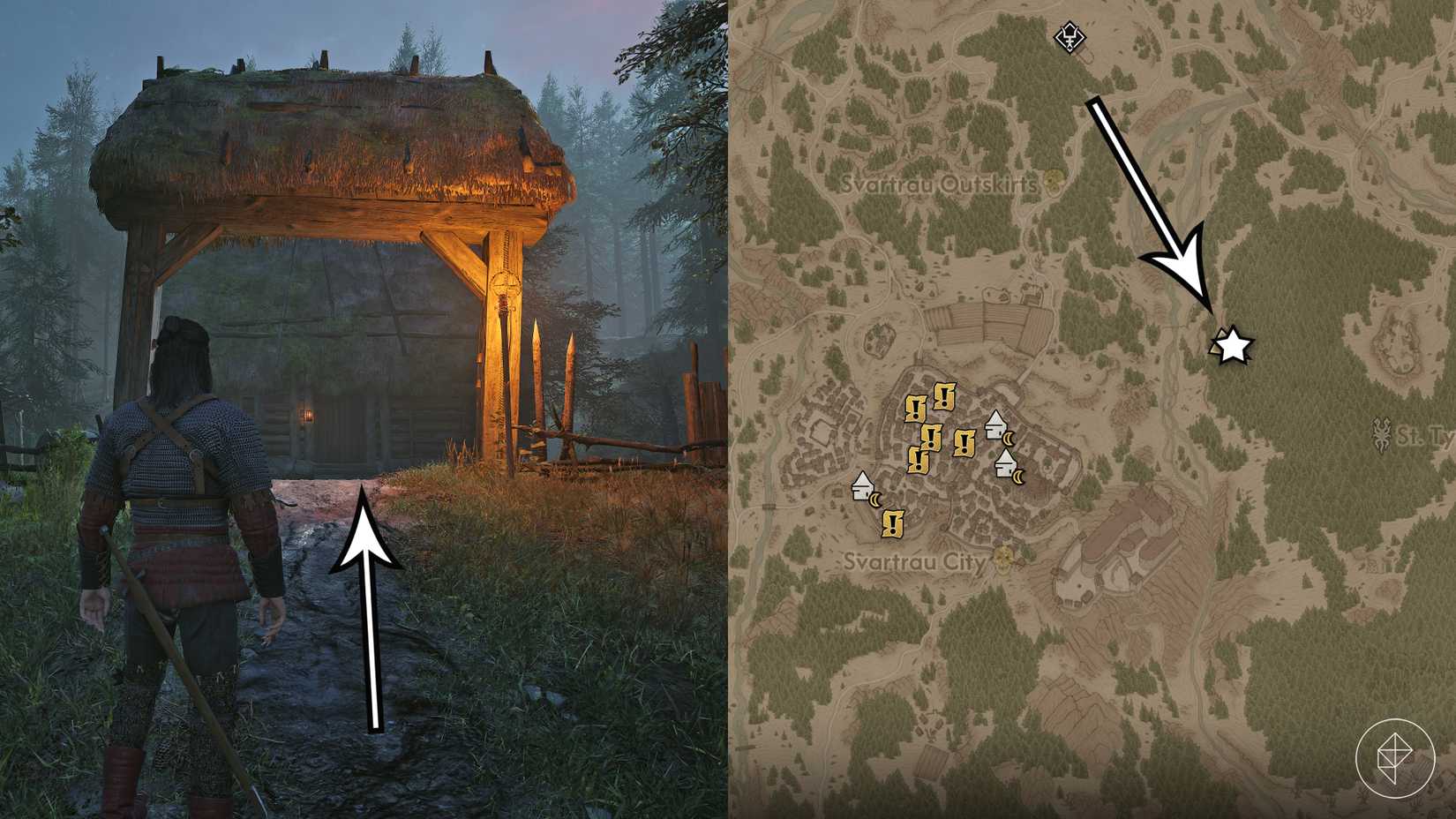 Volk's home and the starting point of "Buried Past" in The Blood of Dawnwalker.