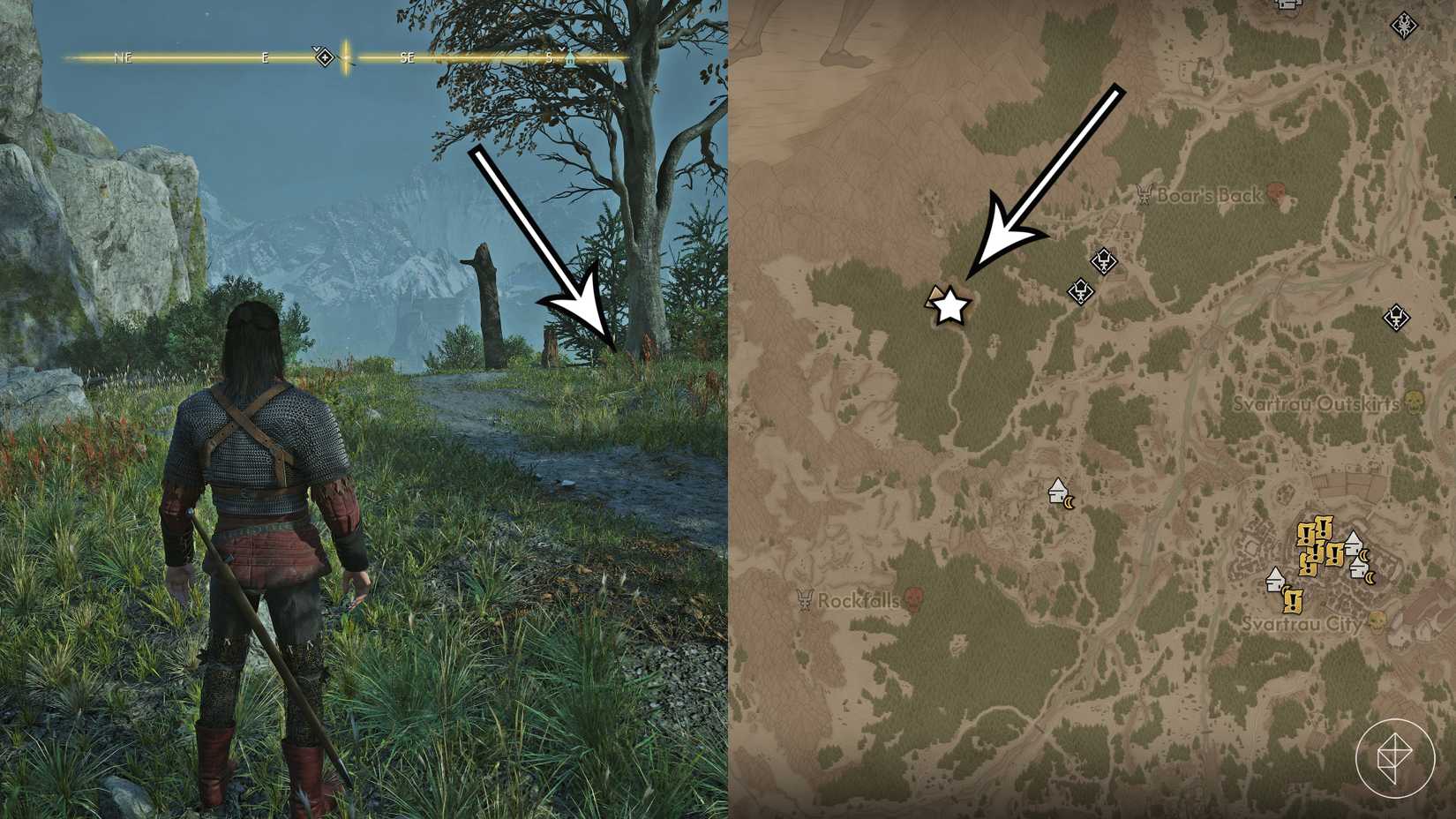 Pieter's treasure location in "Buried Past" in The Blood of Dawnwalker.