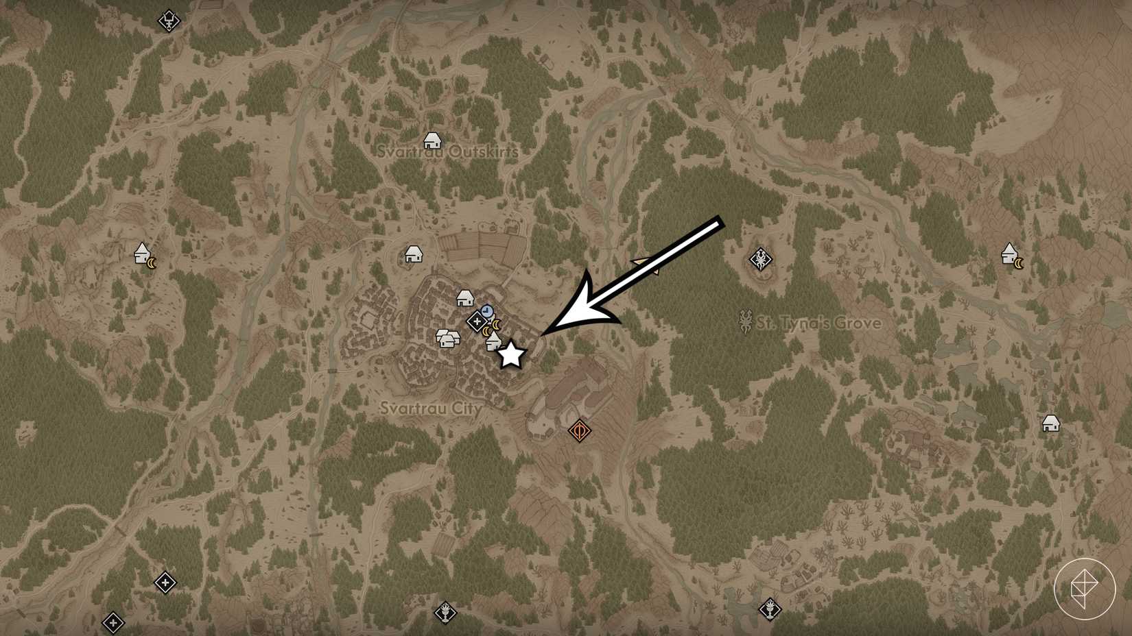 The starting location for the "In the Name of the Father" quest in The Blood of Dawnwalker.