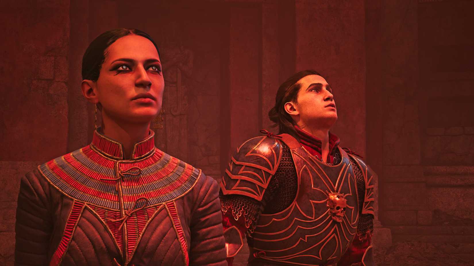Coen and Lacra during the 'Midnight Reckoning' quest in The Blood of Dawnwalker.