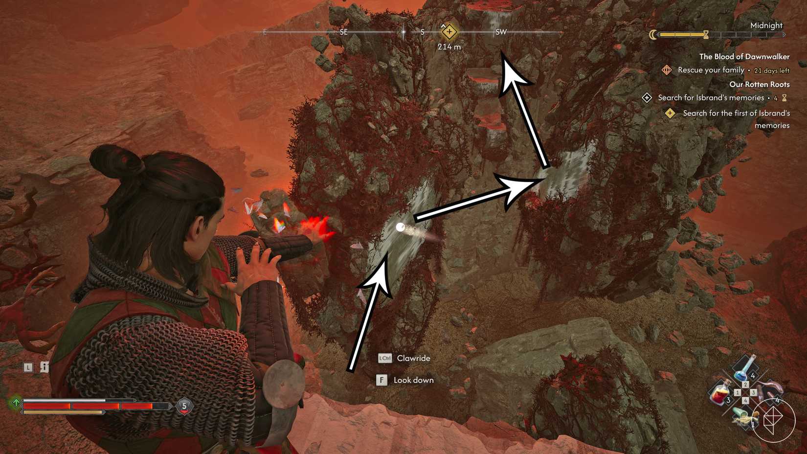 Coen uses Shadowstep to find a path during the "Our Rotten Roots" quest in The Blood of Dawnwalker.