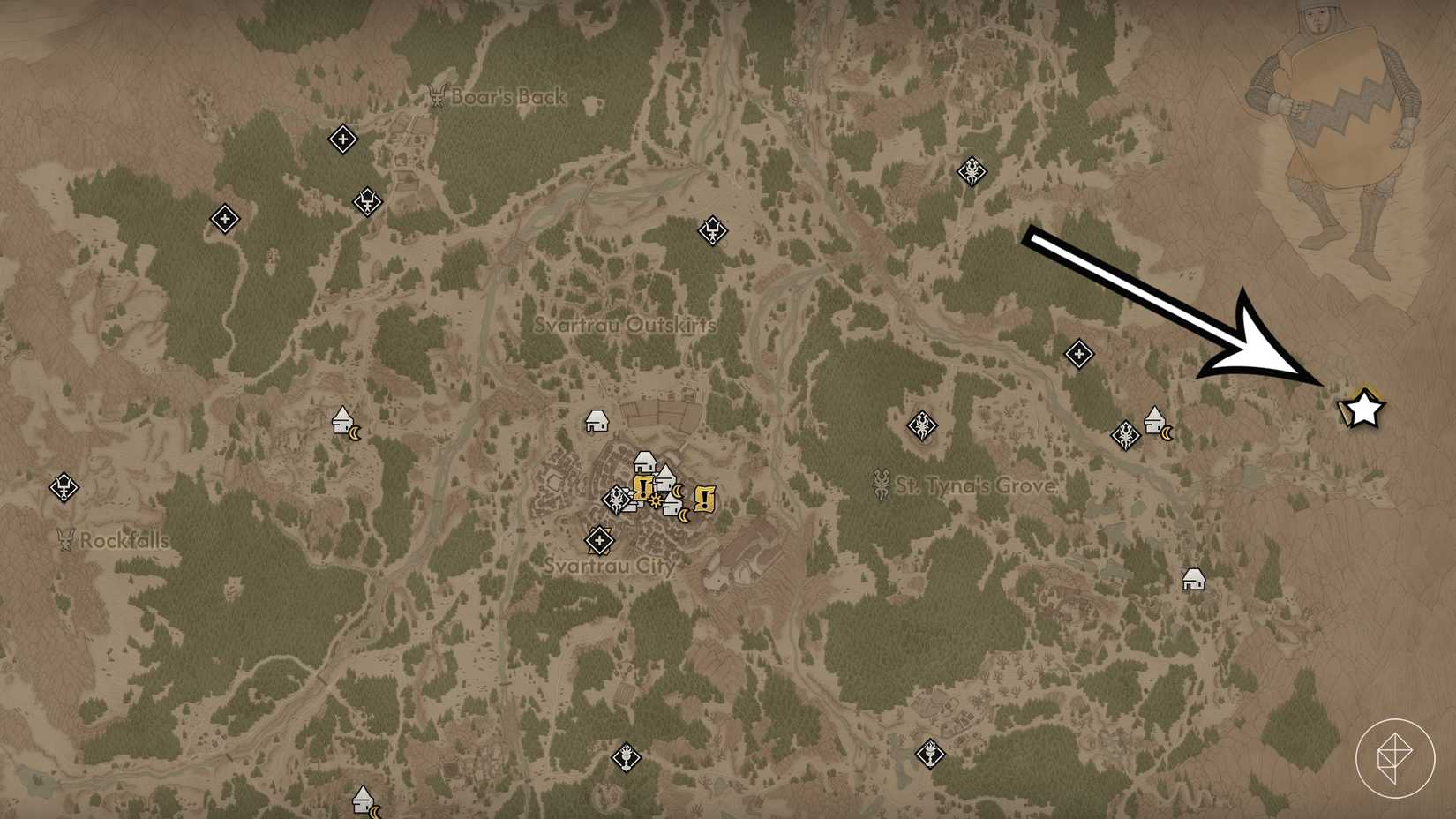 The "Stronger Than Achilles" quest's starting location in The Blood of Dawnwalker.