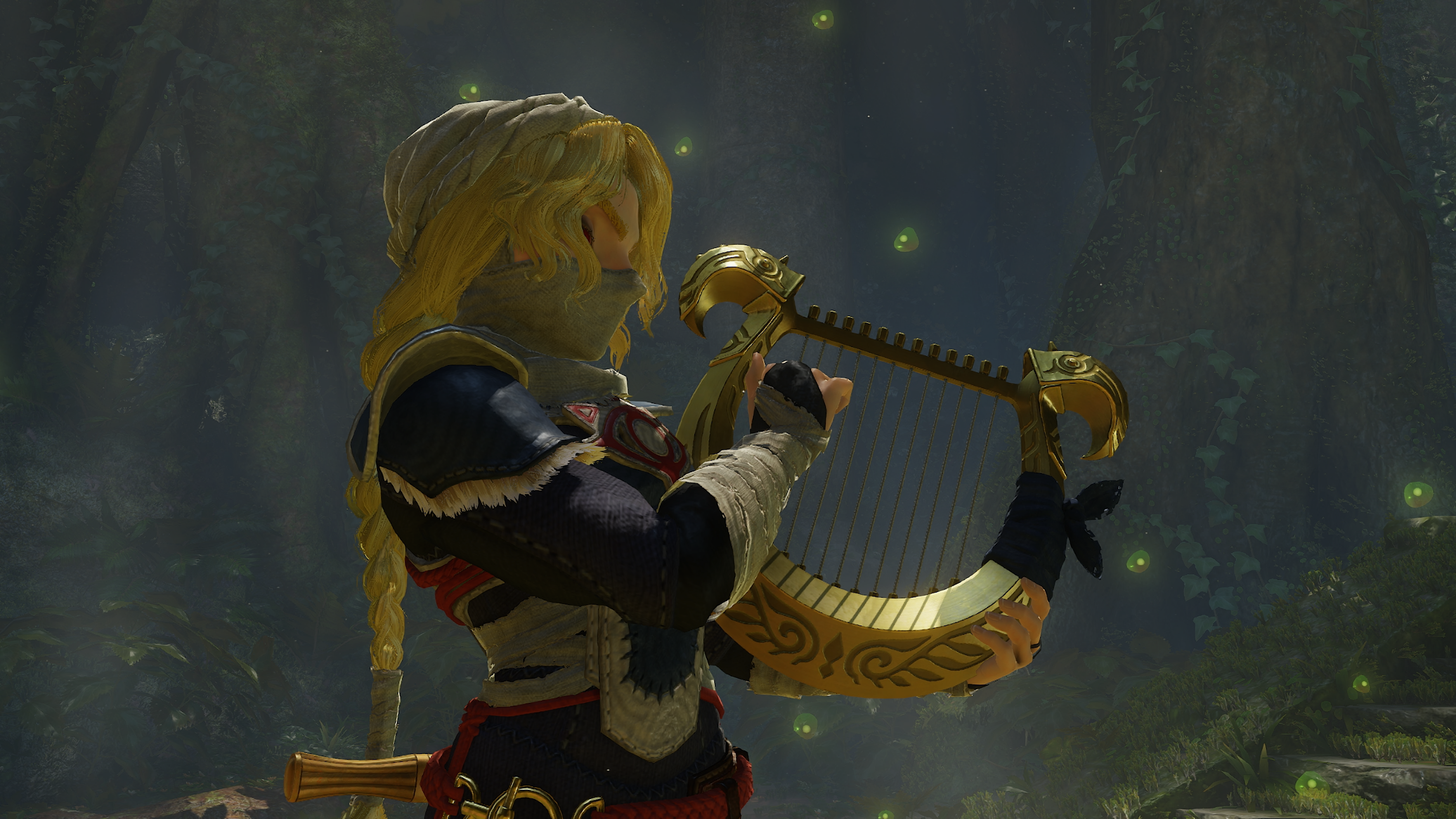 Sheik plays the harp in The Legend of Zelda: Ocarina of Time