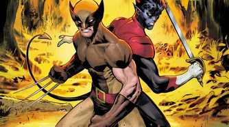 Wolverine and Nightcrawler stand back-to-back against an off-page threat