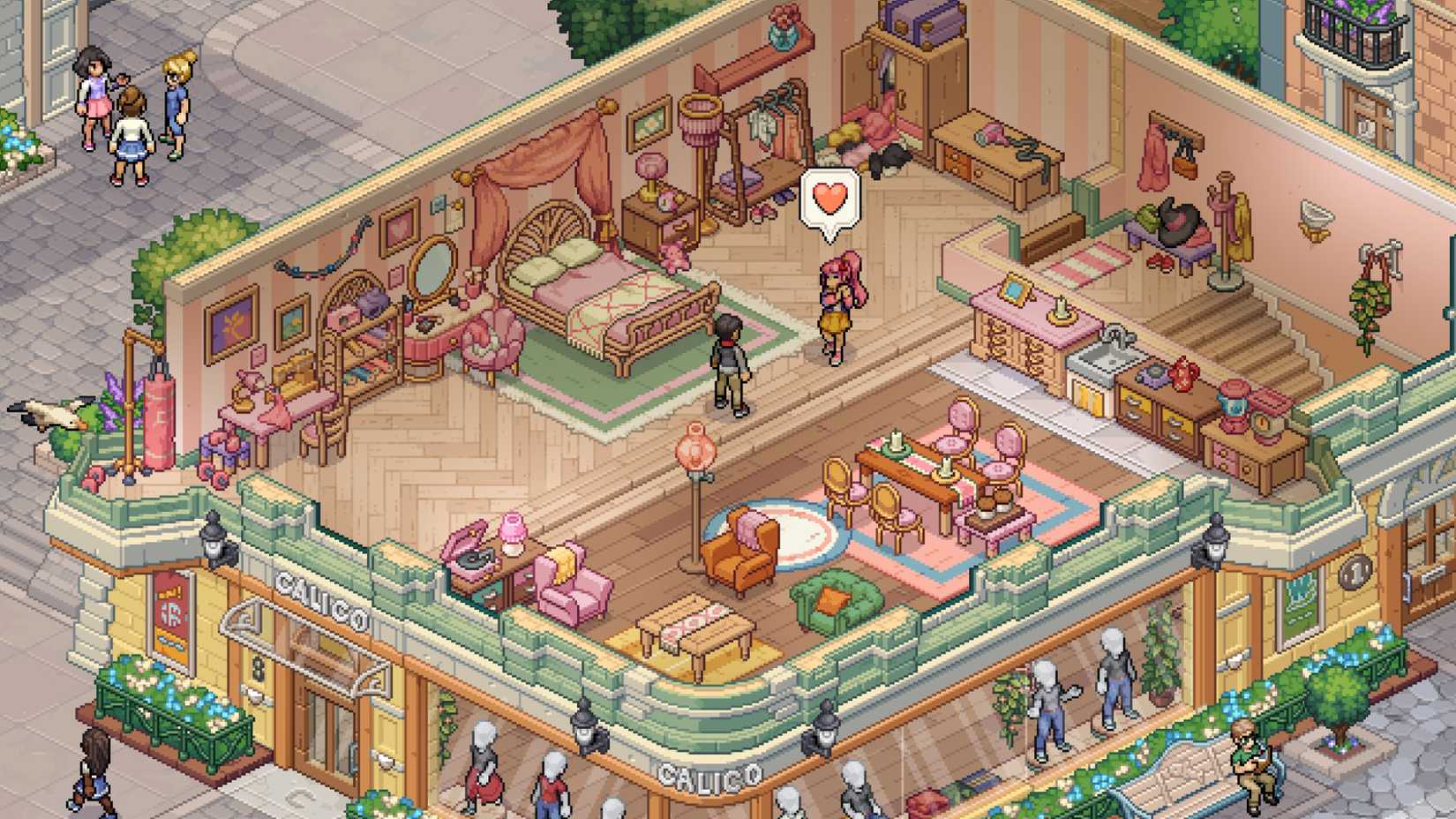 A scene from the forthcoming game Witchbrook.