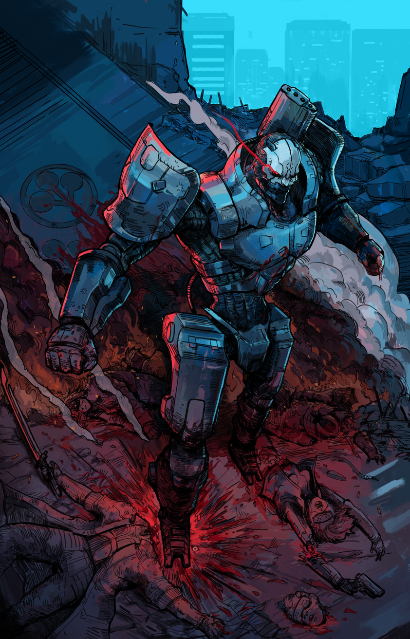 Adam Smasher Walking Story Ends Here Full Art