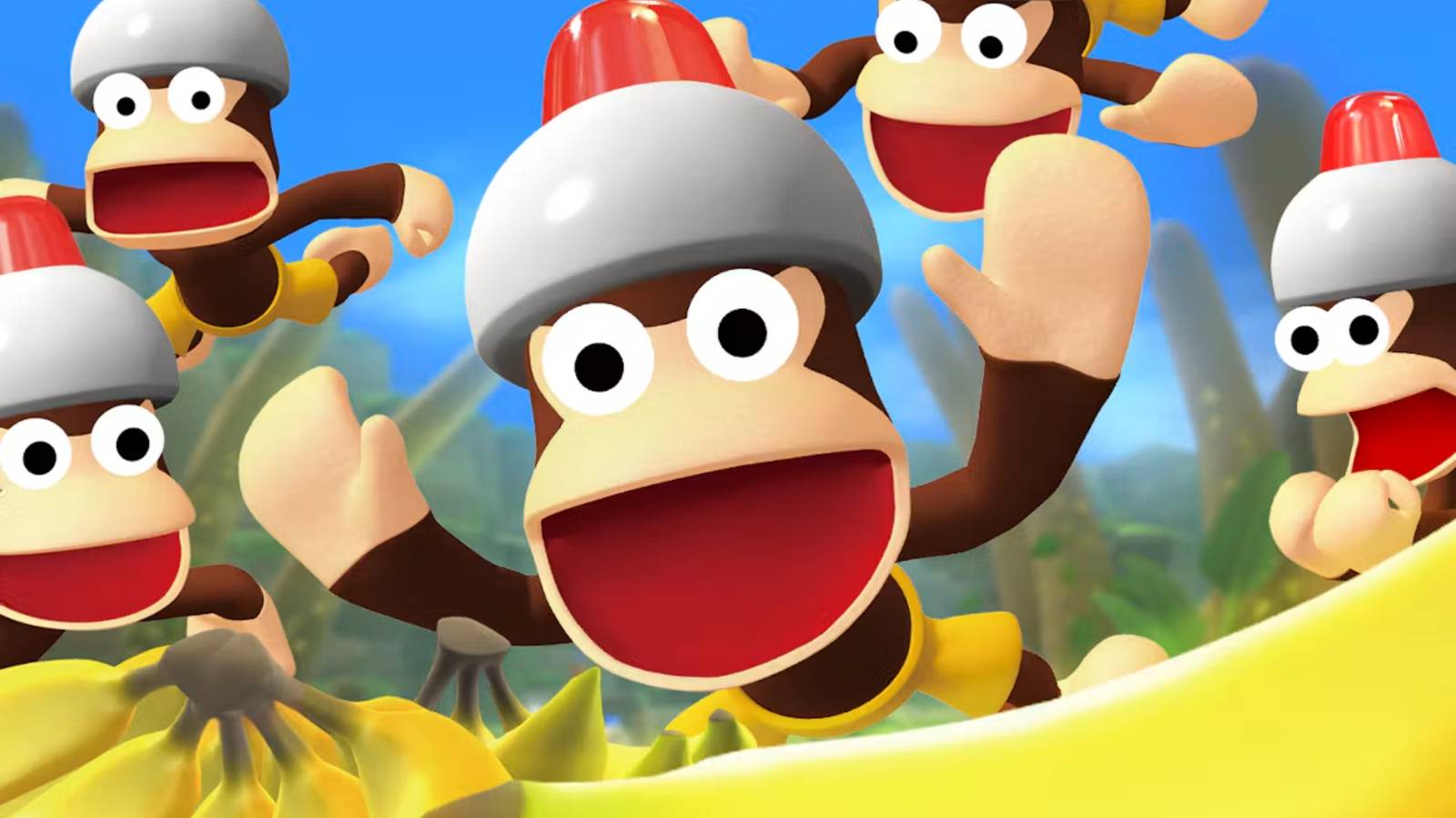 An ape diving for a banana.