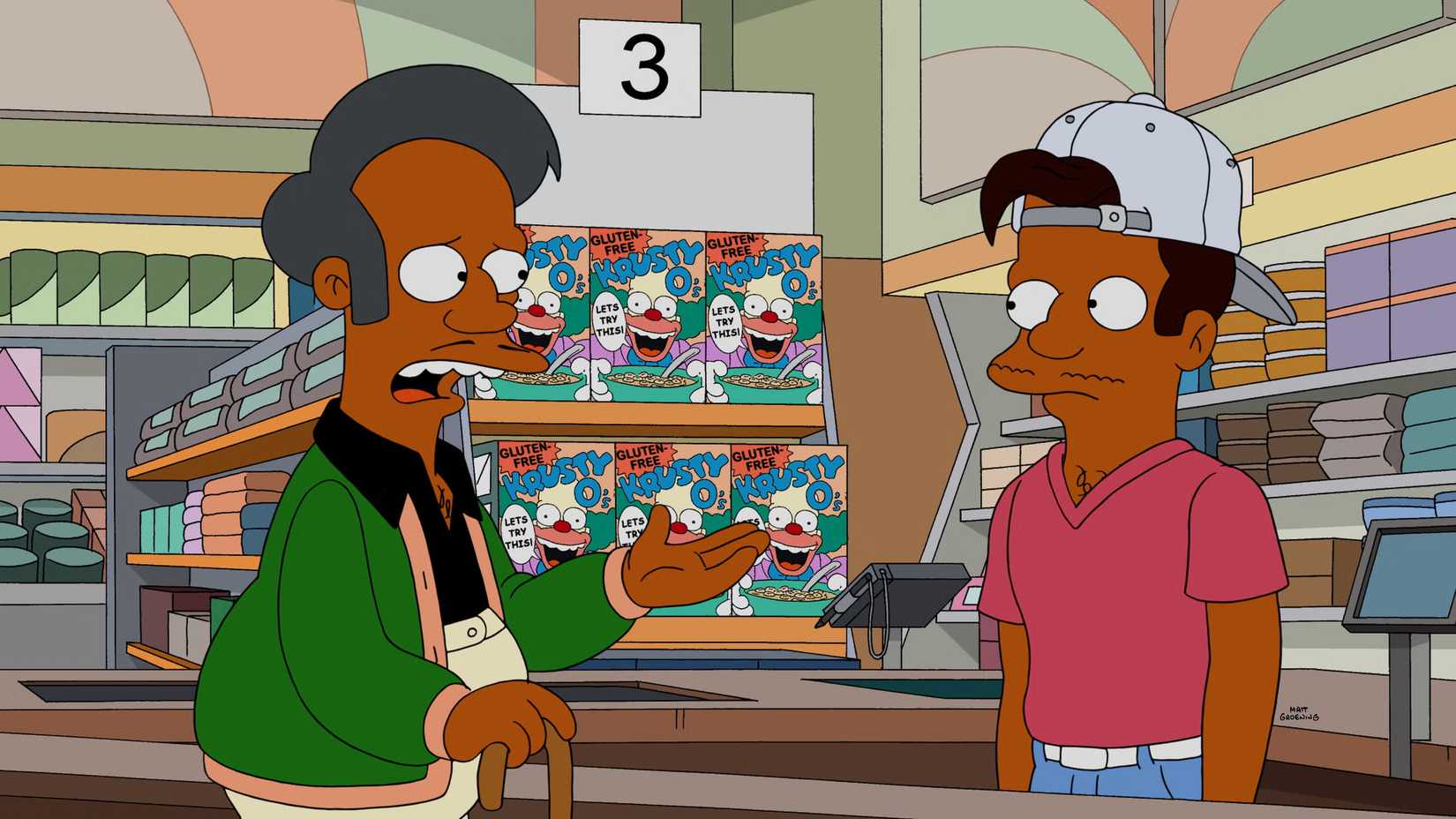 Apu and another Indian character in The Simpsons
