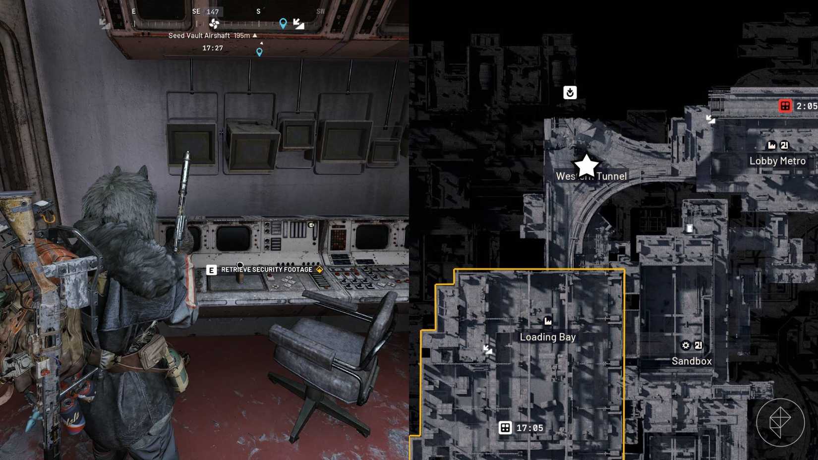 The left-hand side of the image shows the player in Arc Raiders standing next to the objective required for the 