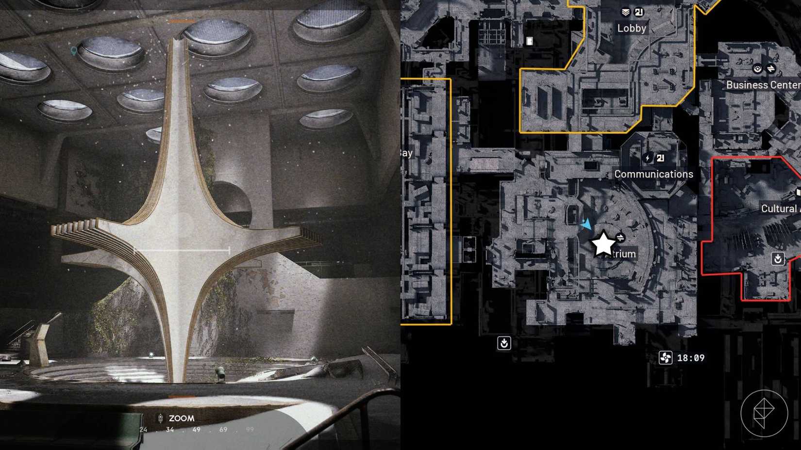 The left-hand side of the image shows the objective for the Taking Stock quest in Arc Raiders while the right-hand side shows the location highlighted on the in-game map.