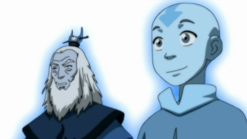 Avatar Roku and Aang speak in the spirit world in Avatar the Last Airbender