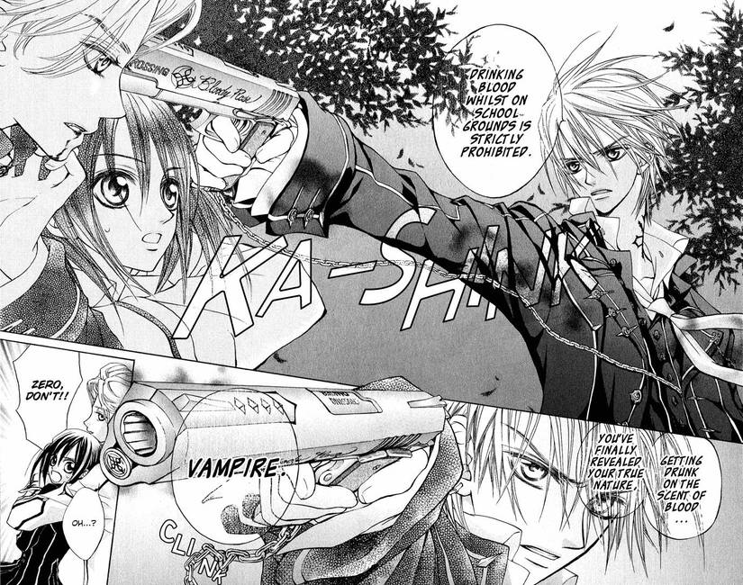 Zero defends Yuki in Vampire Knight