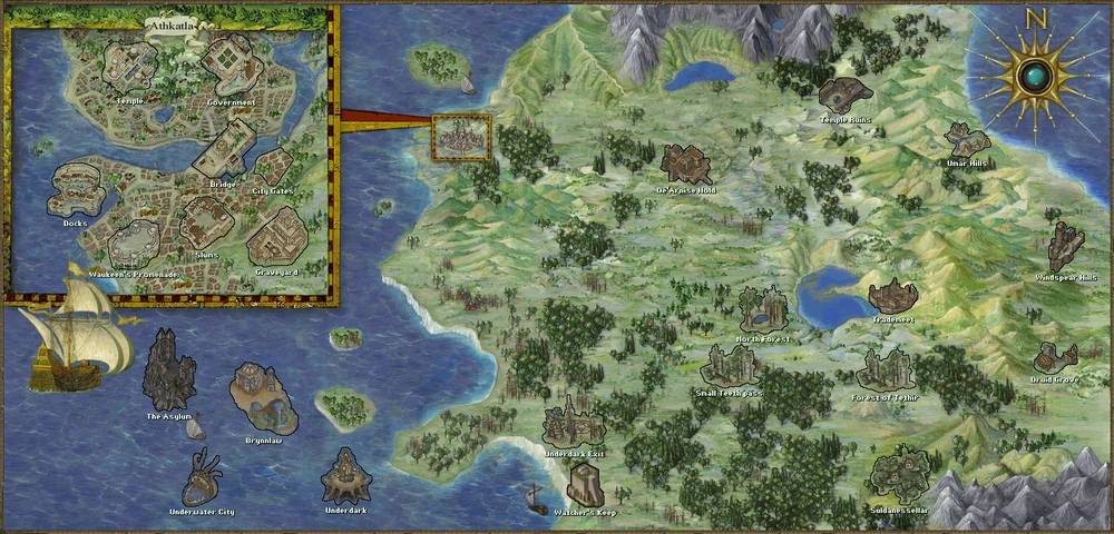 26 Years Later, BioWare’s Most Influential RPG Is Still Shaping My Life 12 Baldur's Gate 2 map with the city of Athkatla highlighted