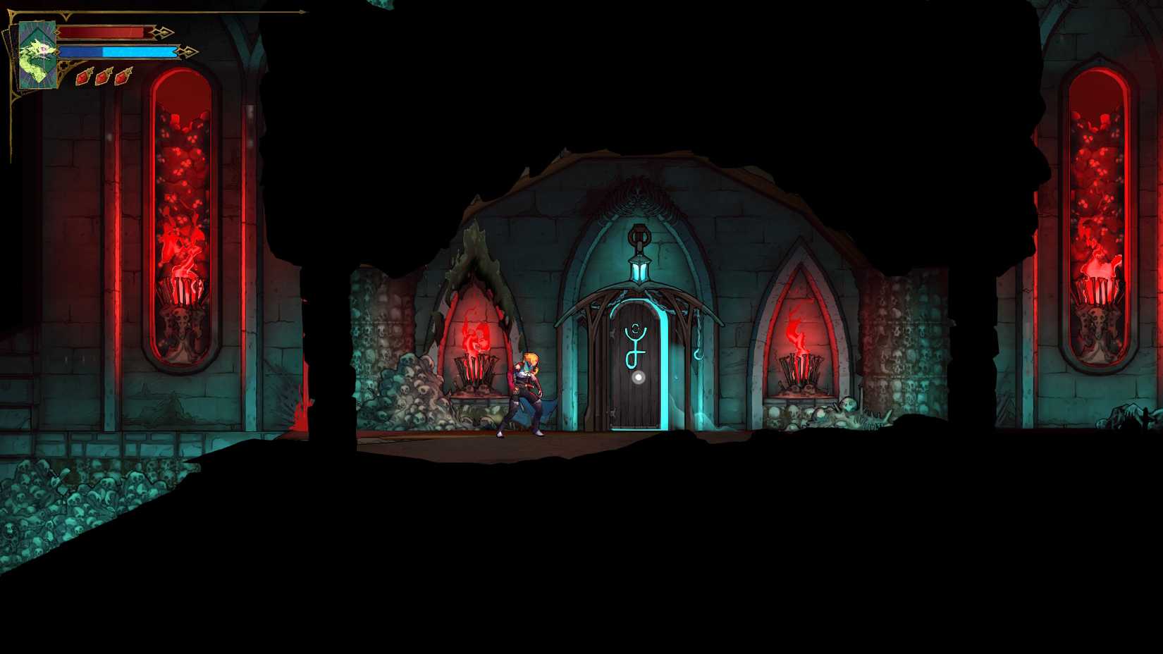 The door to the Boatman's ferry in Castlevania Belmont's Curse