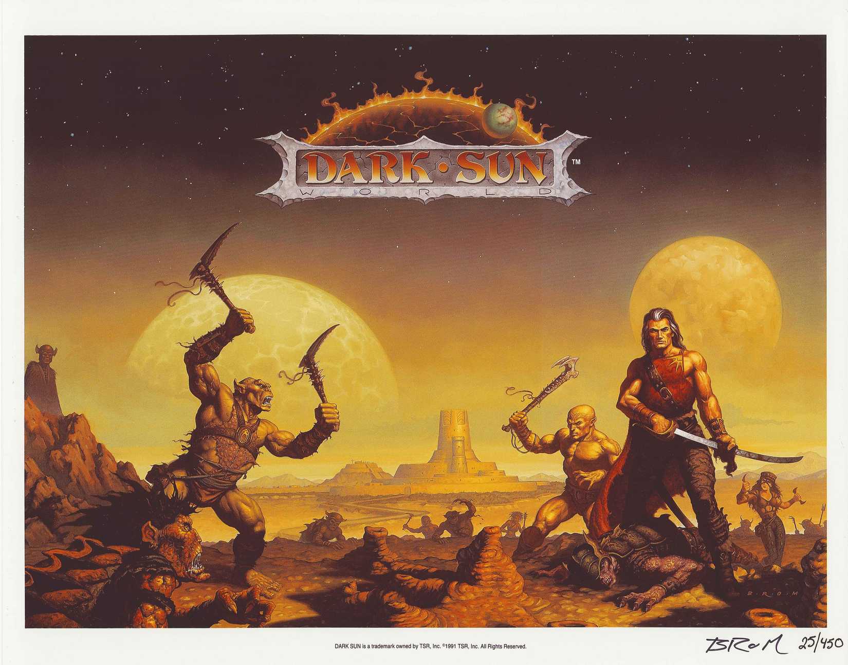 D&D Dark Sun boxed set cover illustration by Gerald Brom