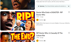 A screenshot of Doctor Who monetized hate content on YouTube