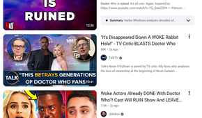 A screenshot of Doctor Who monetized hate content on YouTube