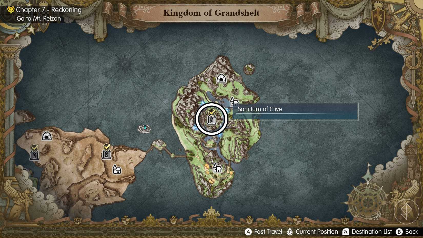 A Final Fantasy Resonance map showing where to find Clive