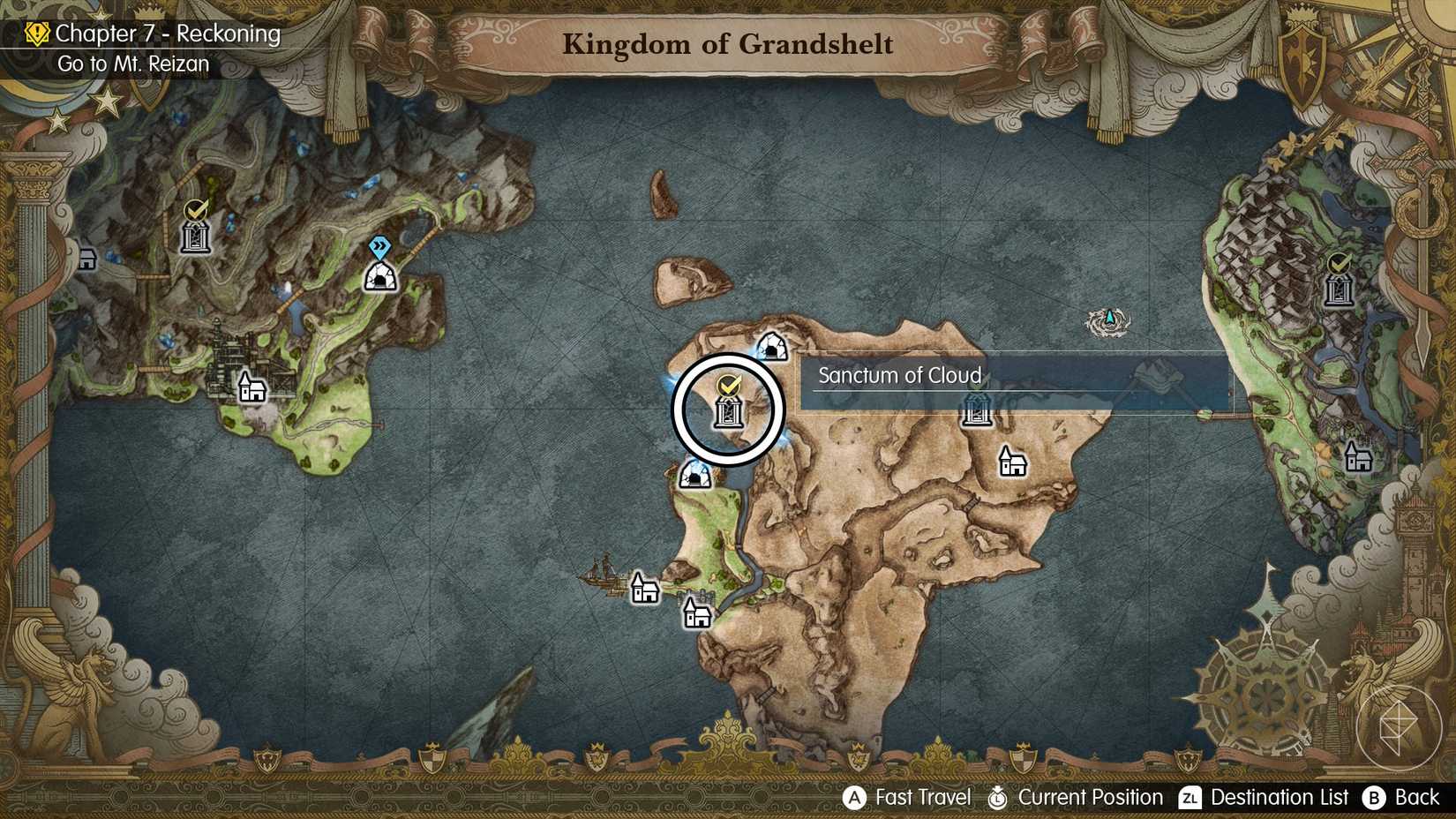 A Final Fantasy Resonance map showing where to find Cloud