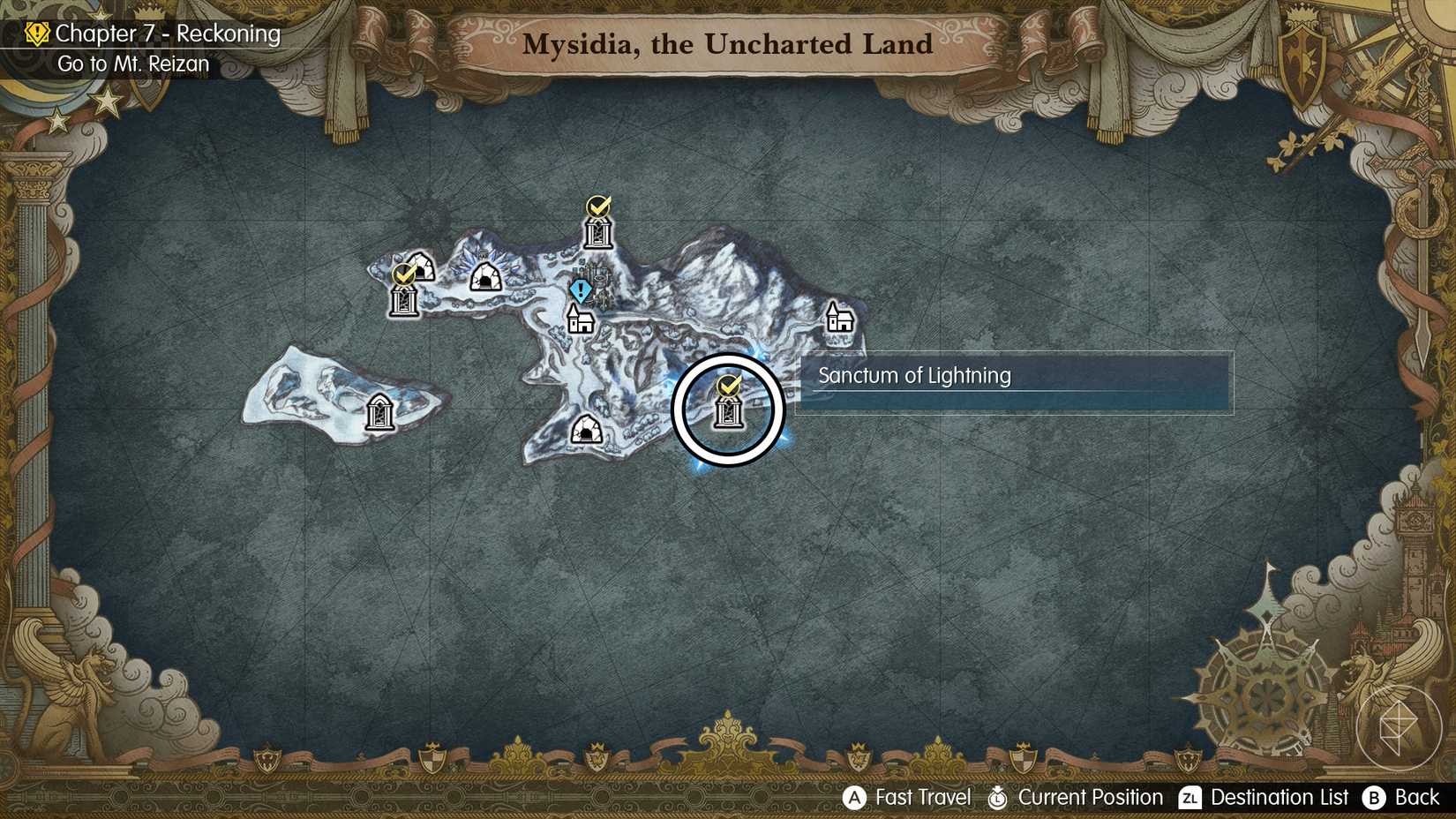 A Final Fantasy Resonance map showing where to find Lightning