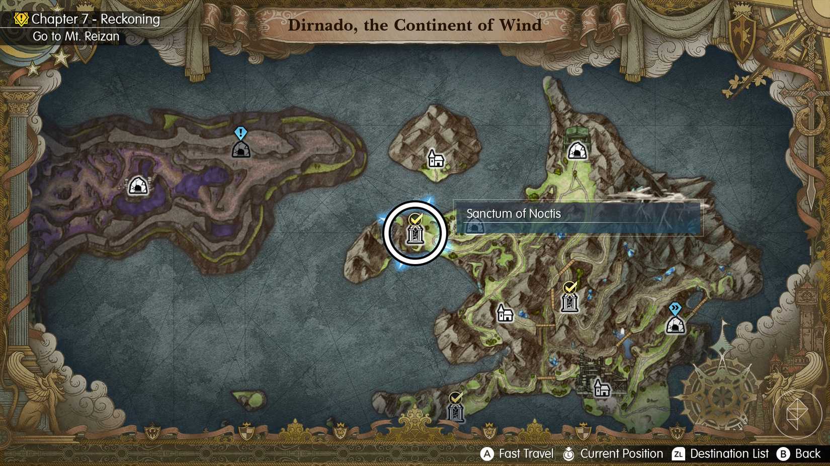 A Final Fantasy Resonance map showing where you can find Noctis