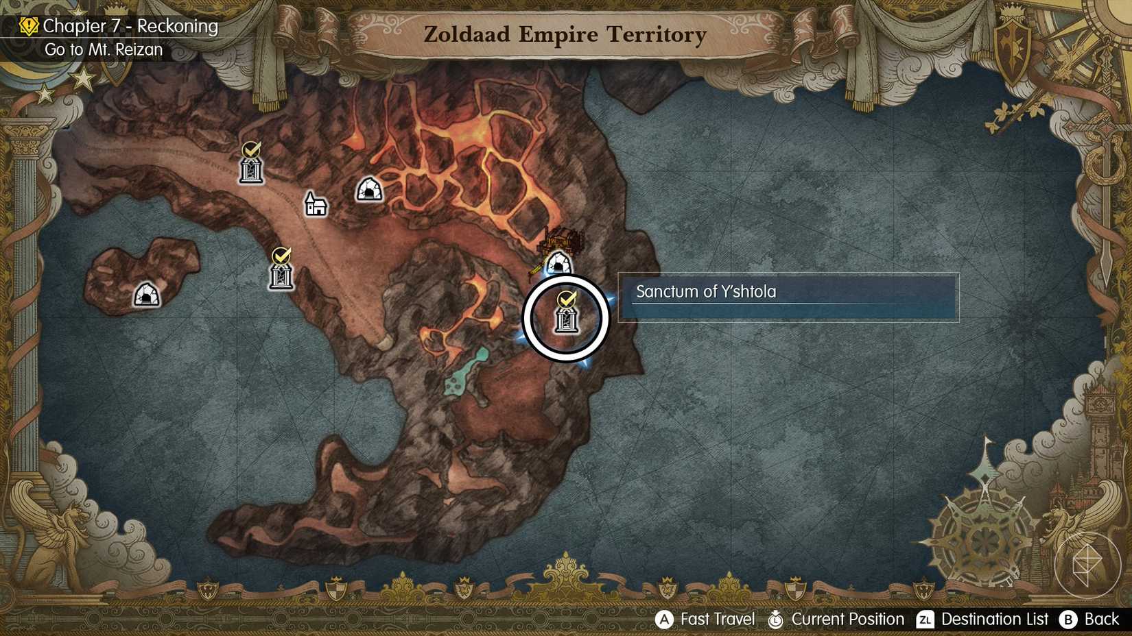 A Final Fantasy Resonance map showing where to find Y'shtola