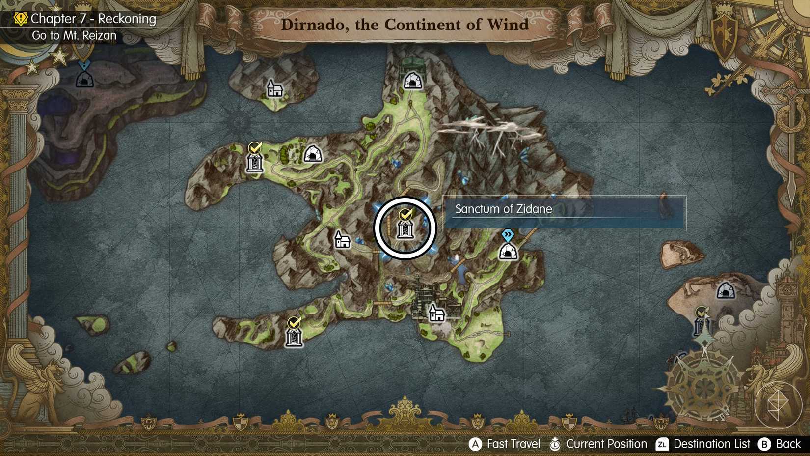 A Final Fantasy Resonance map showing where you can find Zidane