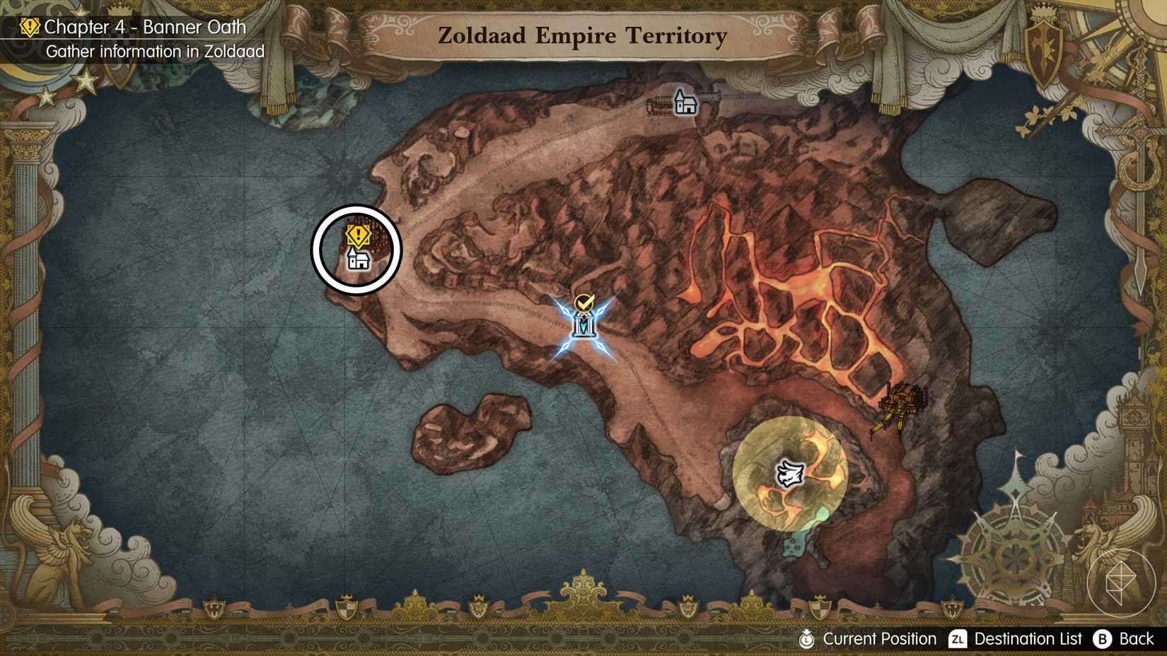 A Final Fantasy Resonance map showing where to find Camille in Zoldaad