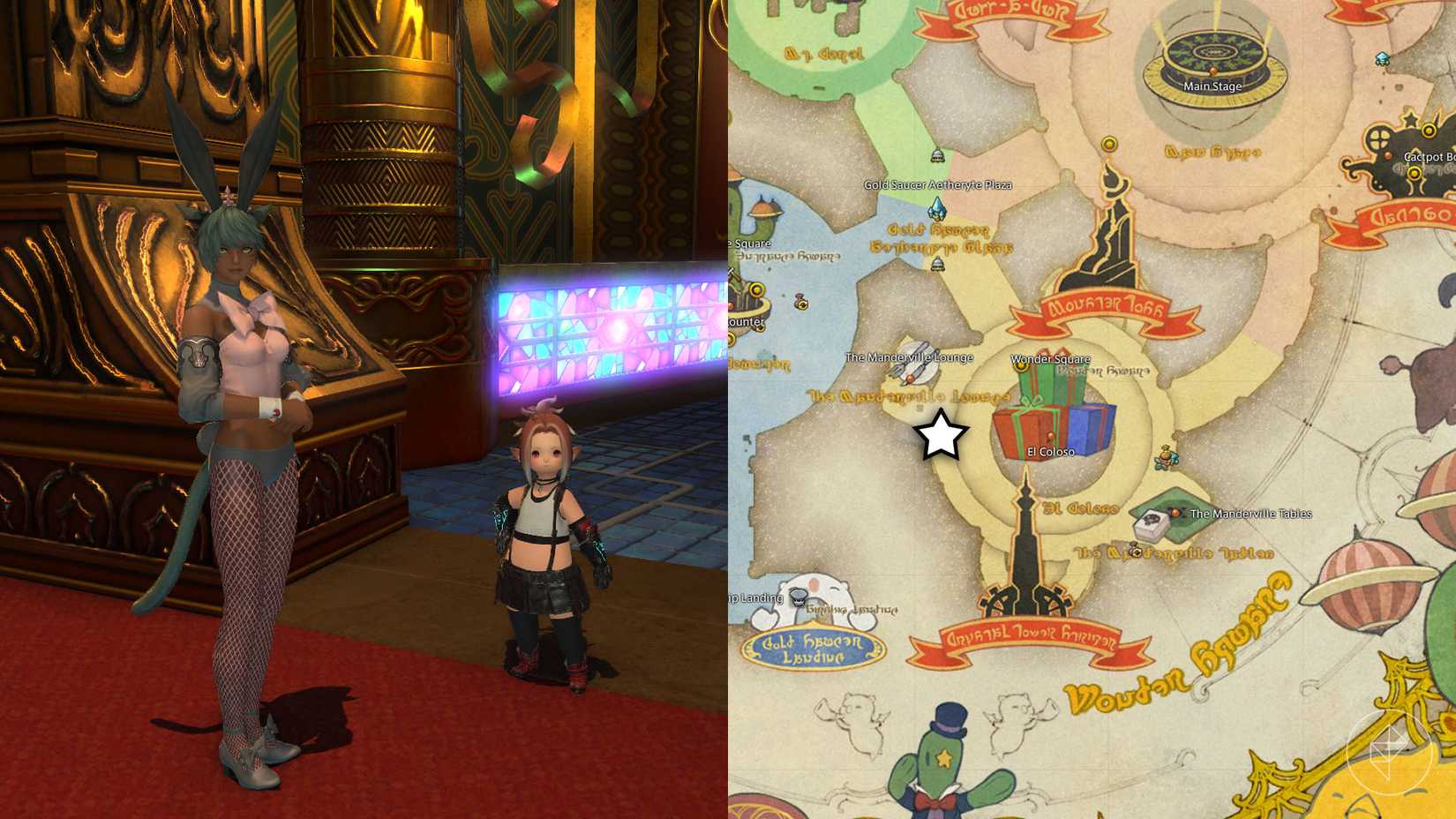 How to get Tifa and Barret's outfits in FFXIV 36 A Final Fantaasy 14 montage showing where to find W'zazanh in Gold Saucer