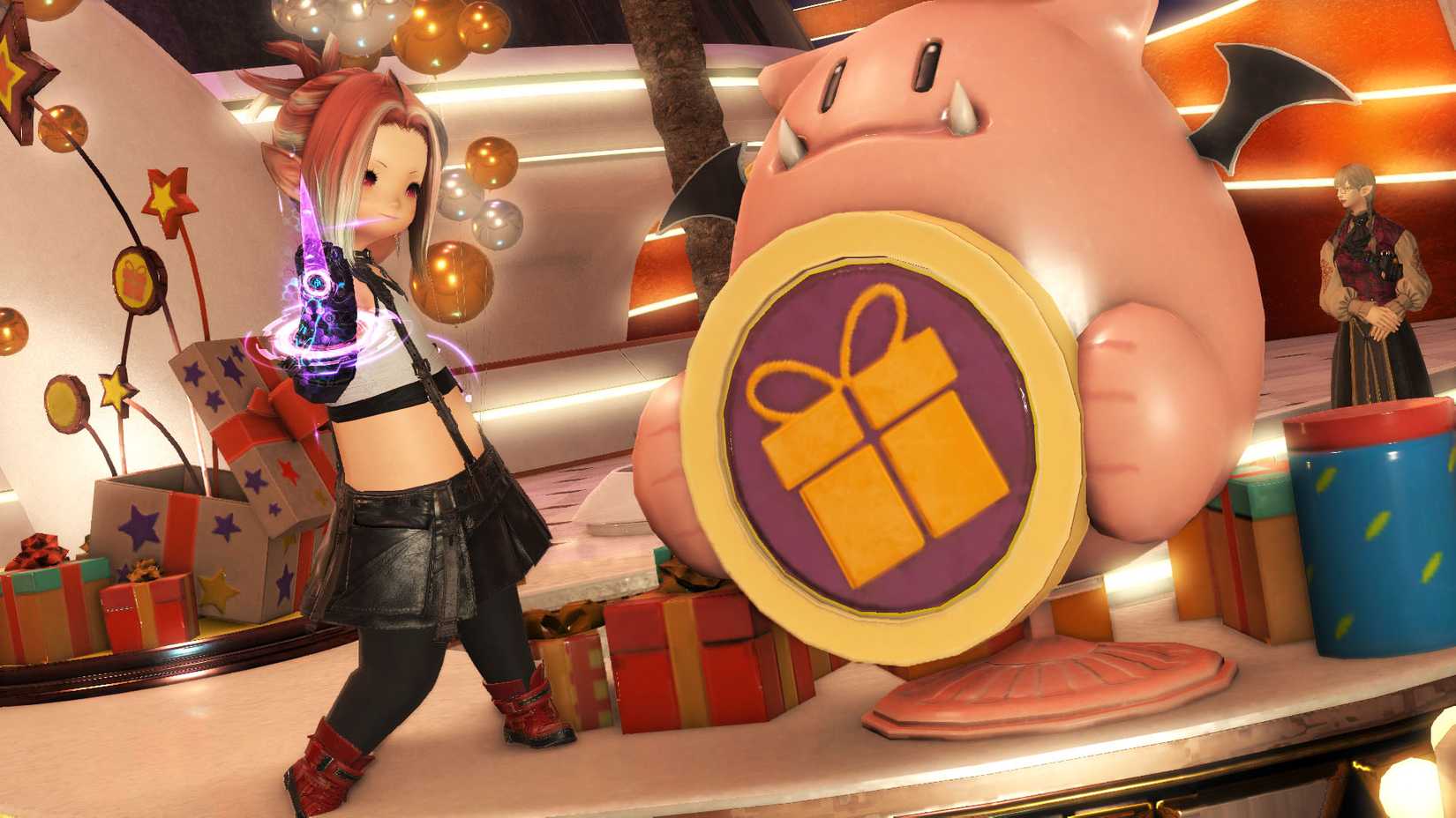 How to get Tifa and Barret's outfits in FFXIV 34 A Final Fantasy 14 screenshot showing a lalafel wearing tifa's outfit