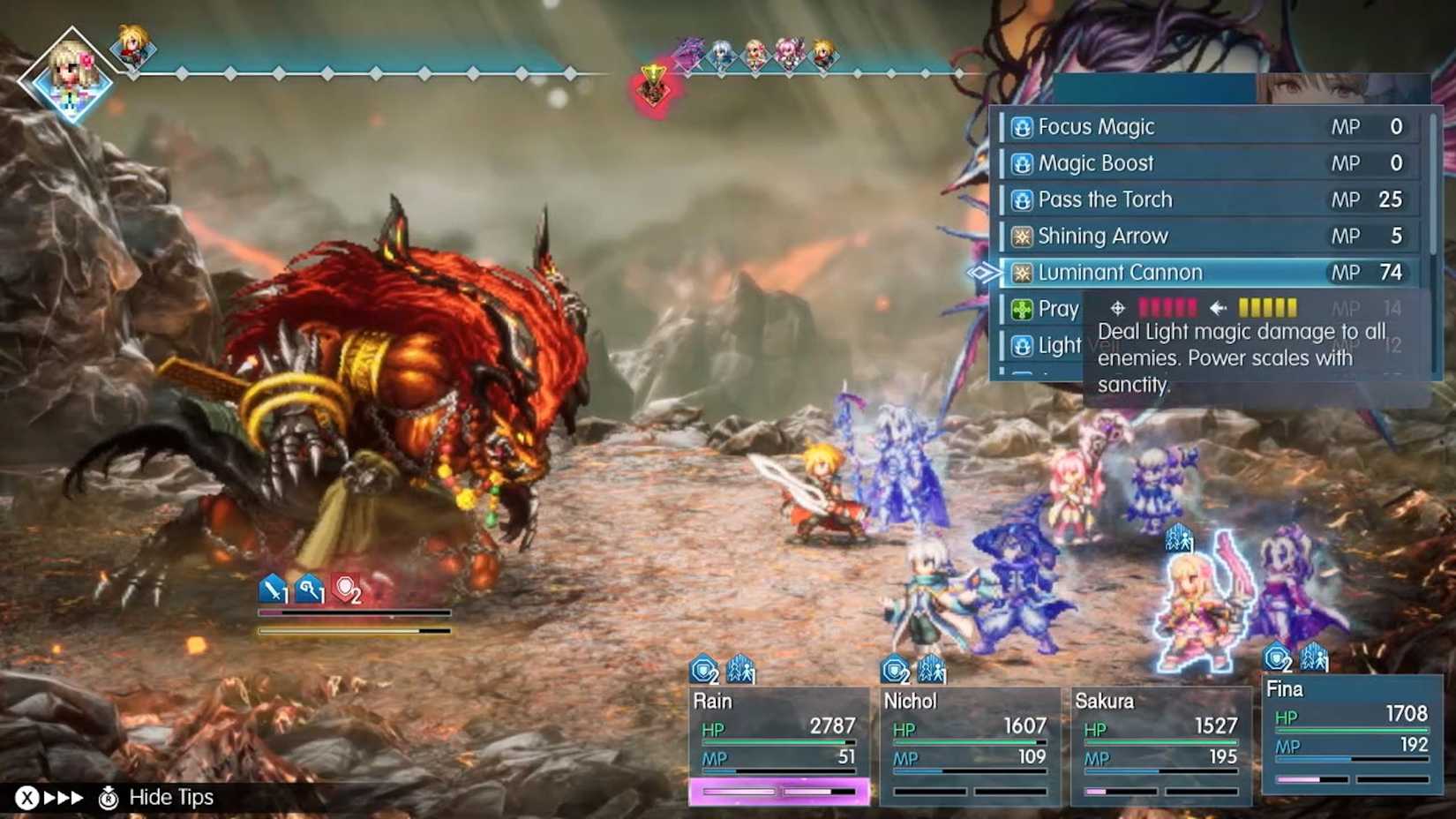 A battle against Ifrit in Final Fantasy Resonance